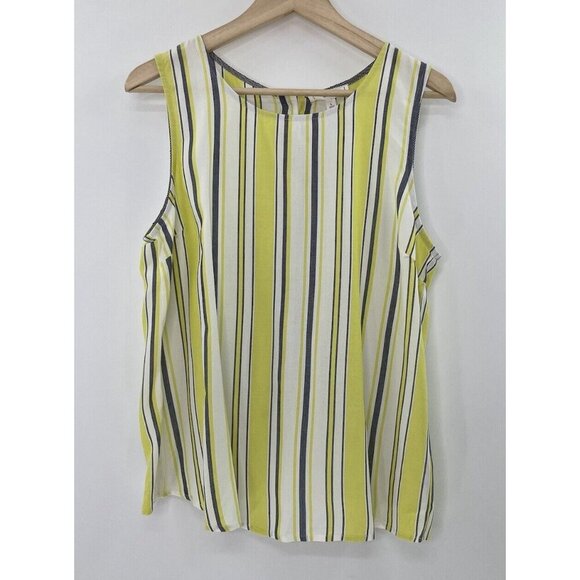 NWT MINE‎ For Stitch Fix Syden Button Back Striped Beachy Tank Top Blouse L - Picture 2 of 11